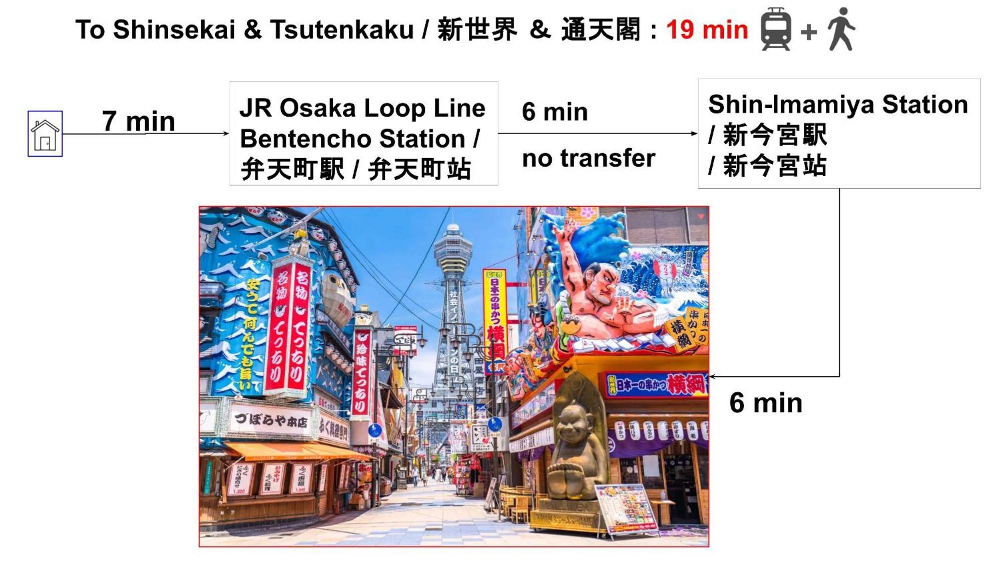 Usj 22min,kaiyukan 11min,kyocera Dome 8min,solaniwa Onsen 5min,direct 2 Kix,kaiyukan,osaka,nara,osaka Castle * Ōsaka
